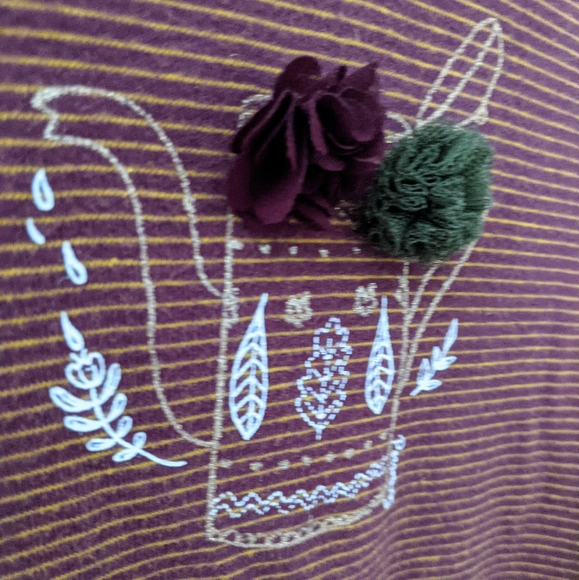 Perimitz Girls Long Sleeves Stripes 3D decoration Top - Picture 15 of 16